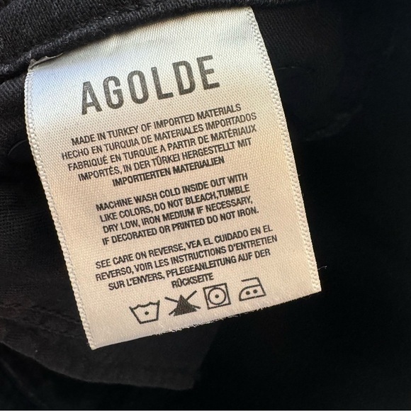 AGOLDE Sophie High Rise Distressed Black Skinny Jeans - Picture 13 of 14